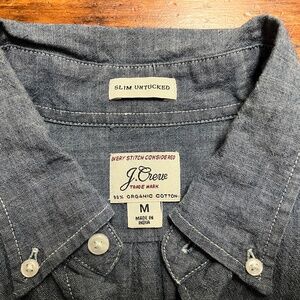 J. Crew Organic Cotton Chambray slim fit Men’s Shirt